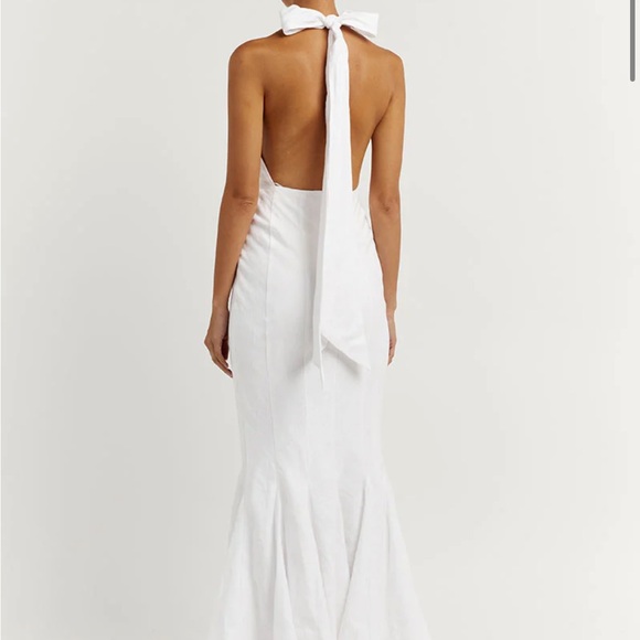 BRAND NEW WITH TAGS! DIISH AISLE WHITE LINEN HIGH NECK DRESS - Picture 2 of 6